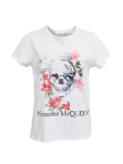 Pre-owned Alexander Mcqueen 2020 Skull-print T-shirt In White