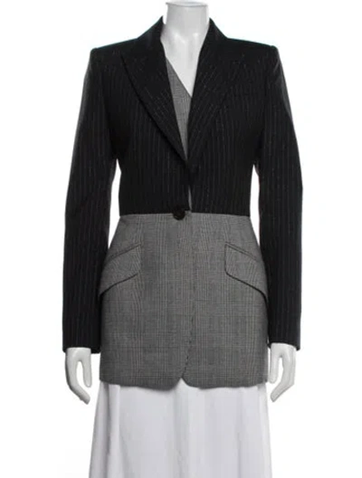 Pre-owned Alexander Mcqueen 2020 Virgin Wool Blazer In Grey