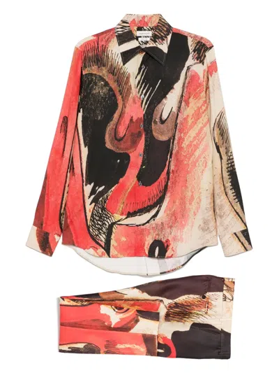 Pre-owned Alexander Mcqueen 2020s Graphic-print Shirt And Trousers Set