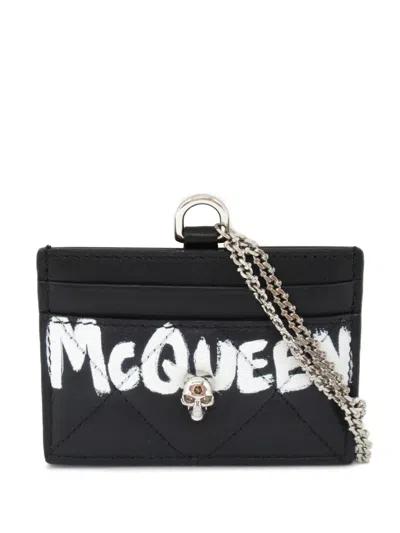 Pre-owned Alexander Mcqueen 2020s Leather Cardholder In Black