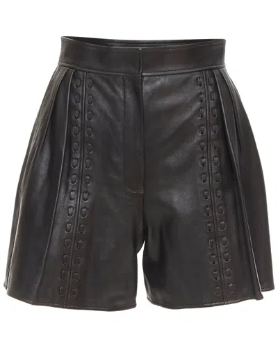 Alexander Mcqueen 2021 Leather Mini Shorts (authentic Pre-loved) In Black