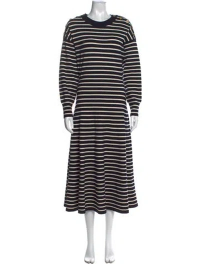 Pre-owned Alexander Mcqueen 2021 Long Dress In Blue
