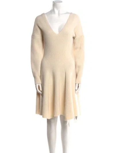 Pre-owned Alexander Mcqueen 2021 Mini Dress W/ Tags In Neutral