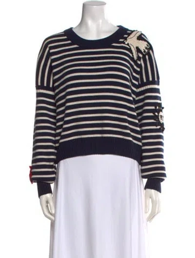 Pre-owned Alexander Mcqueen 2021 Striped Sweater In Blue