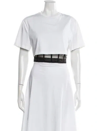 Pre-owned Alexander Mcqueen 2022 Crew Neck Crop Top In White