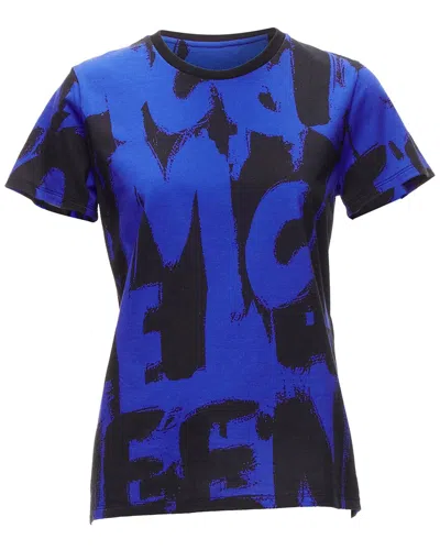 Pre-owned Alexander Mcqueen 2022 Graffiti T-shirt In Blue/blue