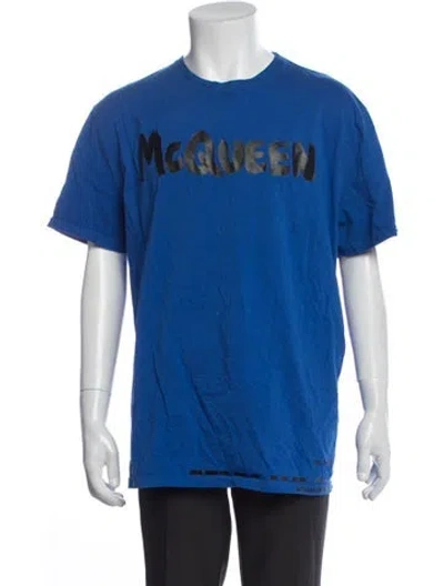 Pre-owned Alexander Mcqueen 2022 Graphic Print T-shirt In Blue