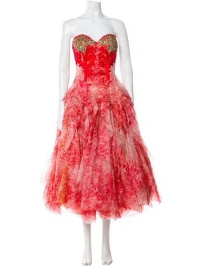 Pre-owned Alexander Mcqueen 2022 Midi Length Dress W/ Tags In Red