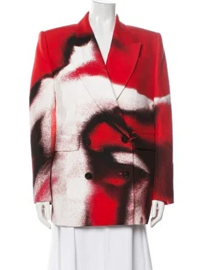 Pre-owned Alexander Mcqueen 2022 Printed Jacket W/ Tags In Red