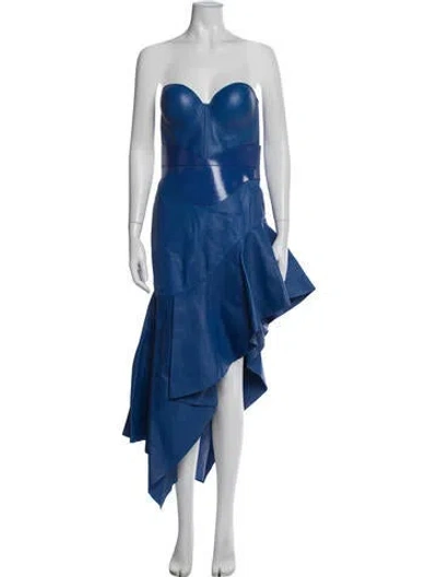 Pre-owned Alexander Mcqueen 2023 Long Dress In Blue