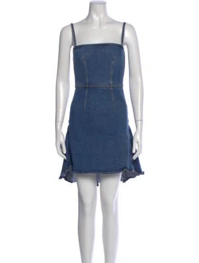 Pre-owned Alexander Mcqueen 2023 Mini Dress In Blue