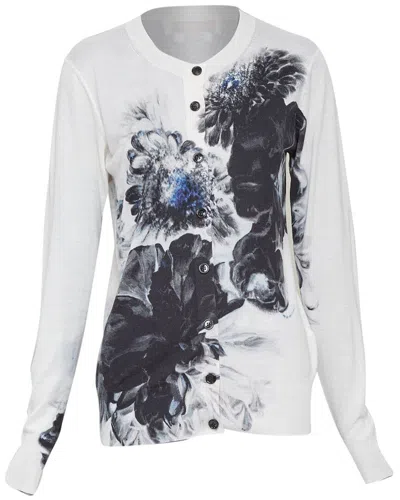 Pre-owned Alexander Mcqueen 2023 Silk Chiaroscuro Cardigan, Size Int S (authentic Pre-  Loved)