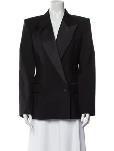 Pre-owned Alexander Mcqueen 2023 Wool Peacoat In Black