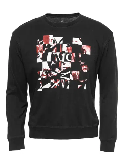 Pre-owned Alexander Mcqueen 2024 Checkerboard-print Sweatshirt In Black