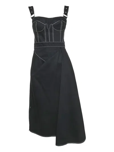 Pre-owned Alexander Mcqueen 2024 Denim Dress In Black