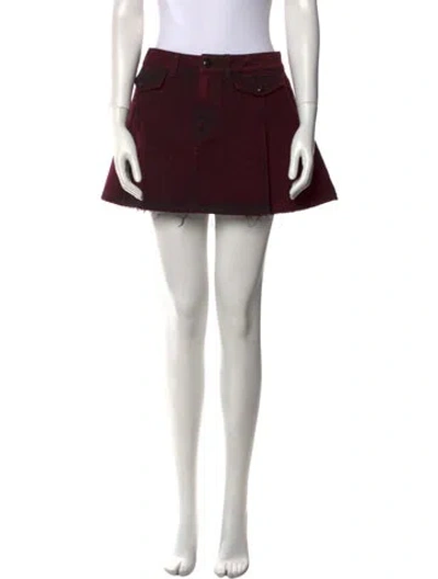 Pre-owned Alexander Mcqueen 2024 Mini Skirt In Burgundy
