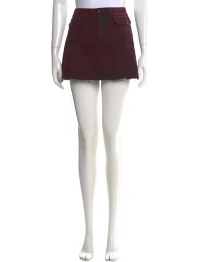 Pre-owned Alexander Mcqueen 2024 Mini Skirt In Burgundy