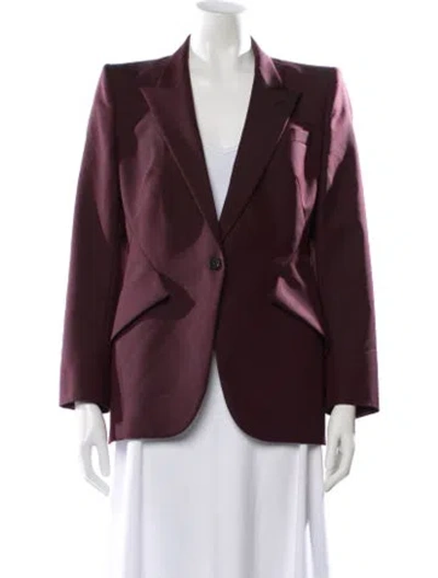 Pre-owned Alexander Mcqueen 2024 Wool Blazer In Burgundy