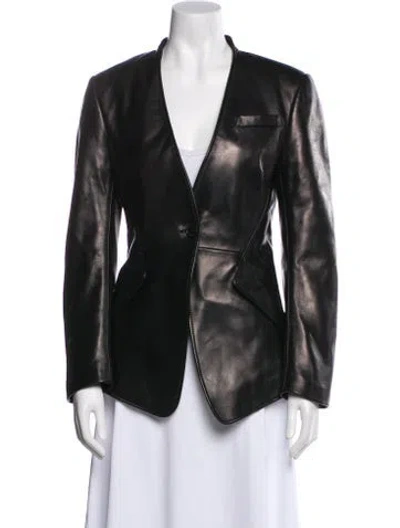 Pre-owned Alexander Mcqueen 2025 Leather Evening Jacket W/ Tags In Black