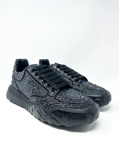 Pre-owned Alexander Mcqueen Men's Court Pull Velour Sneakers 43 $2090 In Black