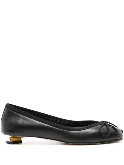 Alexander Mcqueen 20mm Armadillo Ballet Flats In Black