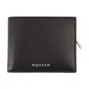 Alexander Mcqueen Men's Leather Bifold Wallet With In Black