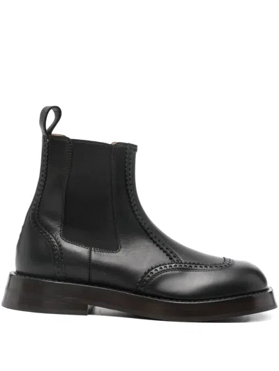 Alexander Mcqueen 30mm Leather Boots In Black