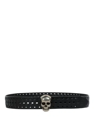 Alexander Mcqueen 3d Skull Leather Belt Man Belt Black Size 39.5 Calfskin