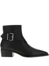Alexander Mcqueen Ankle Boots With Block Heel And Buckle In Black