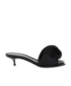 ALEXANDER MCQUEEN FOLDED-DETAIL SATIN MULES