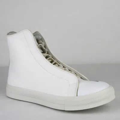 Pre-owned Alexander Mcqueen $480  Men's White/ivory Canvas Hi Top Sneaker 457297 9026