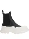 Alexander Mcqueen Black Nappa Leather Tread Slick Ankle Boots