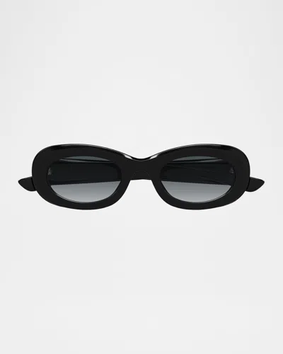 ALEXANDER MCQUEEN 51MM OVAL ACETATE SUNGLASSES