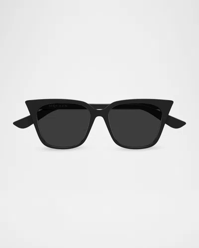Alexander Mcqueen 53mm Acetate Cat-eye Sunglasses In Black