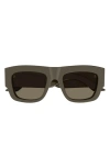 Alexander Mcqueen Logo-engraved Square-frame Sunglasses In Brown