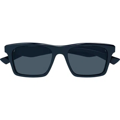 Alexander Mcqueen Men's Am0472sm Acetate Rectangle Sunglasses In Blue