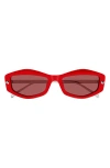 Alexander Mcqueen Am0482s Two-tone Rectangle Acetate Sunglasses In Red