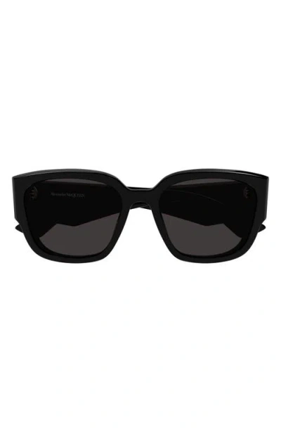 Alexander Mcqueen 55mm Square Sunglasses In Black