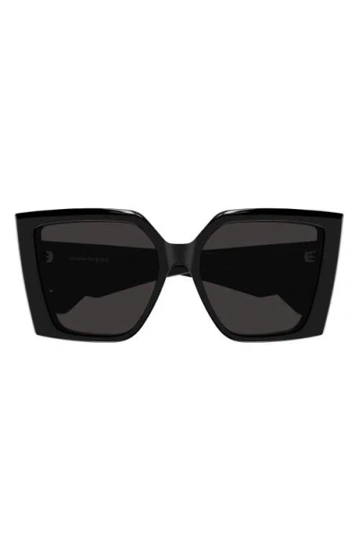 Alexander Mcqueen 56mm Square Sunglasses In Black