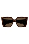 Alexander Mcqueen 56mm Square Sunglasses In Havana