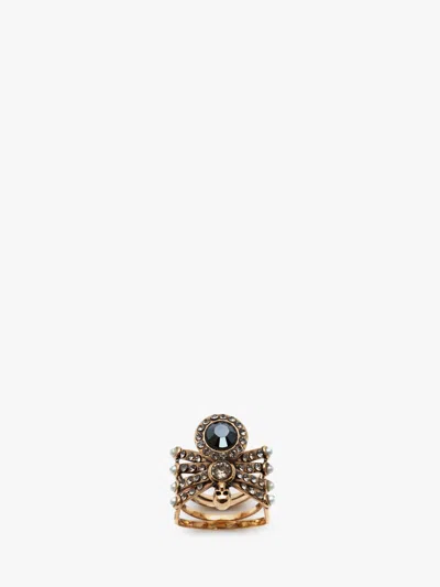 Alexander Mcqueen Spider Ring In Antique Gold