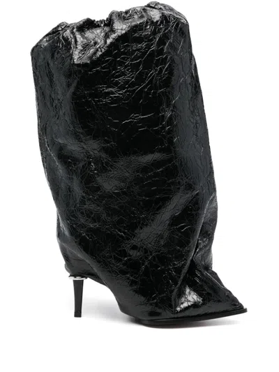 Alexander Mcqueen 10.5 Cm Heel Leather Ankle Boots In Black