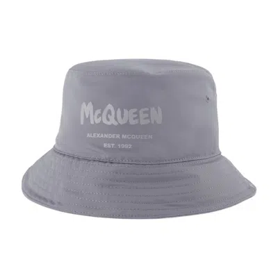 Alexander Mcqueen 667779 Tonal Logo-embroidered Bucket Hat In Blue