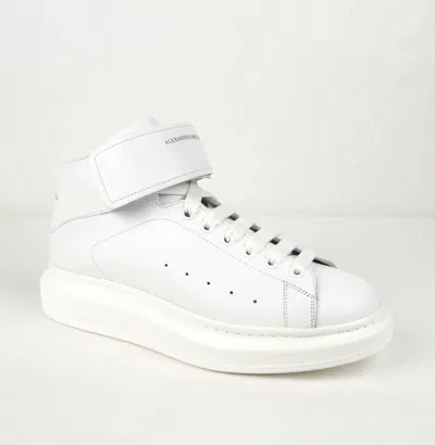 Pre-owned Alexander Mcqueen $675  Mens White Leather Platform Oversized Sneaker 378610 9000