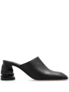 Alexander Mcqueen Leather Mules Crush In Schwarz