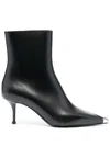 Alexander Mcqueen Pointed Toe Ankle Boots In Black