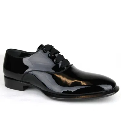 Pre-owned Alexander Mcqueen $725  Men's Black Patent Leather Dress Shoes 432360 1000