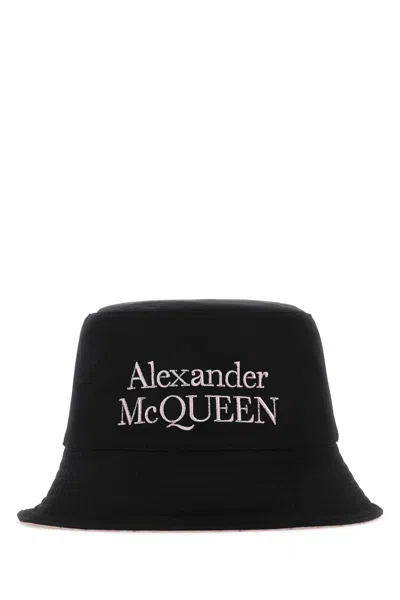 Alexander Mcqueen 7354604419q Logo-embroidered Bucket Hat In Black