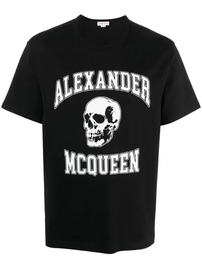 Alexander Mcqueen 759442 Man Black T-shirt And Polo
