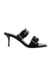 Alexander Mcqueen Elevate Your Steps In Timeless Black Leather Sandals In Black